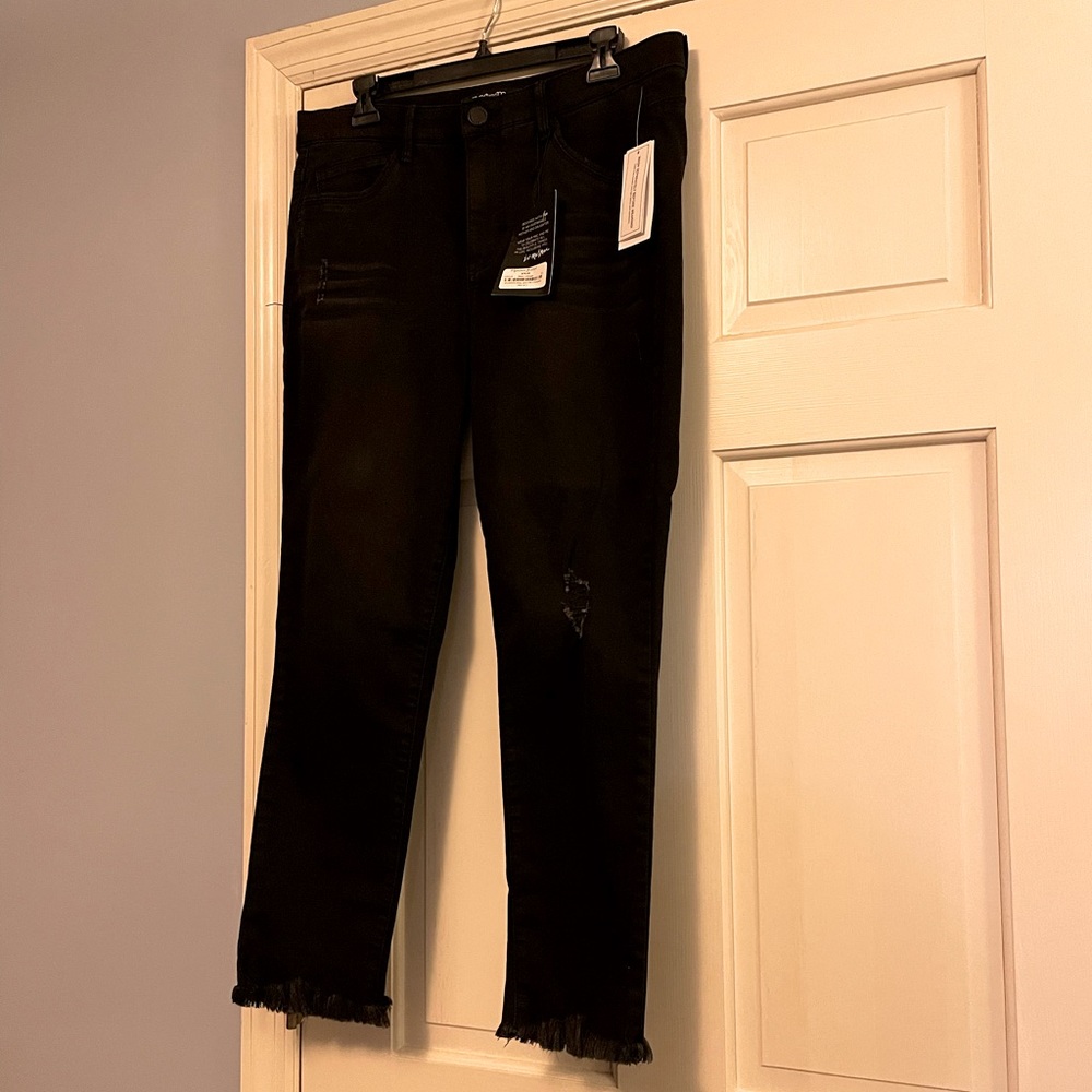 Mac and Me black jeans with chewed hem